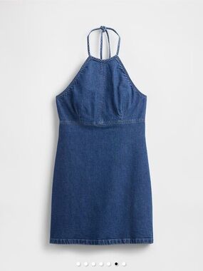 GAP Denim Halter Mini Dress - Indigo Blue